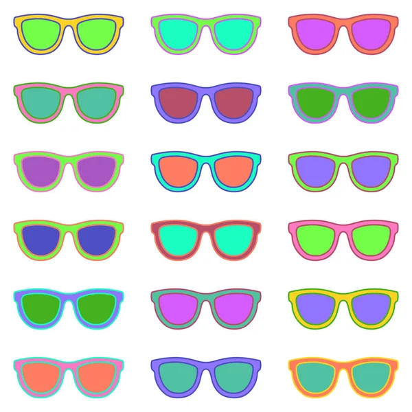 Ensemble Lunettes Vue Modèle Sans Couture Avec Des Lunettes Illustration — Image vectorielle