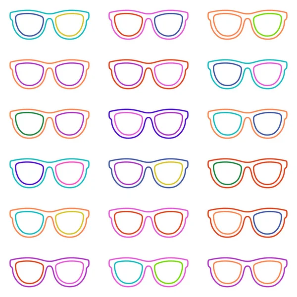 Set Eyeglasses Seamless Pattern Glasses Vector Illustration — Stock Vector