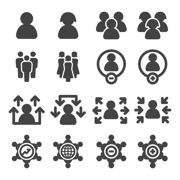 Personas Conjunto Iconos Población — Vector de stock