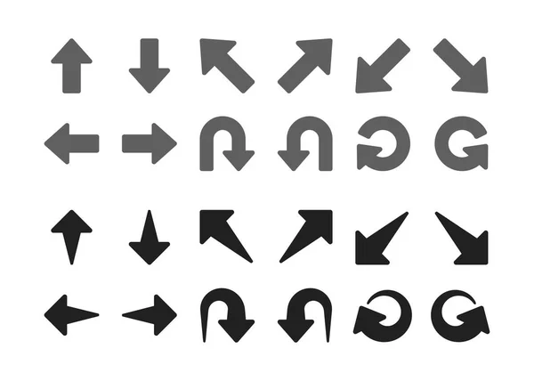 Dirección Única Icono Flecha Conjunto — Archivo Imágenes Vectoriales