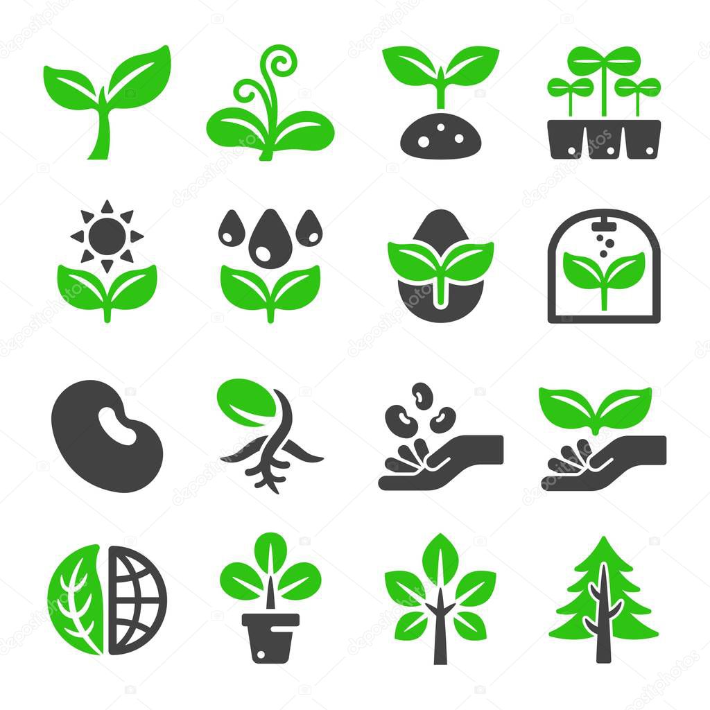 plant icon set,vector and illustration