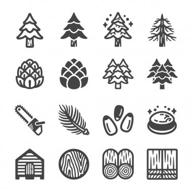 pine tree and product icon set,vector and illustration clipart
