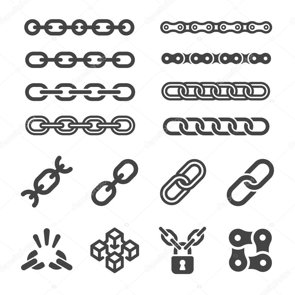 Chain and link icon set,vector and illstration