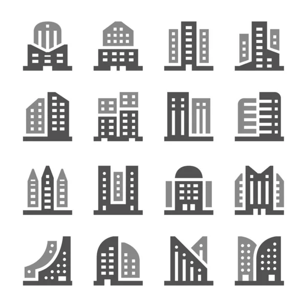 Building Architecture Icon Set Vector Illustration — Stock Vector