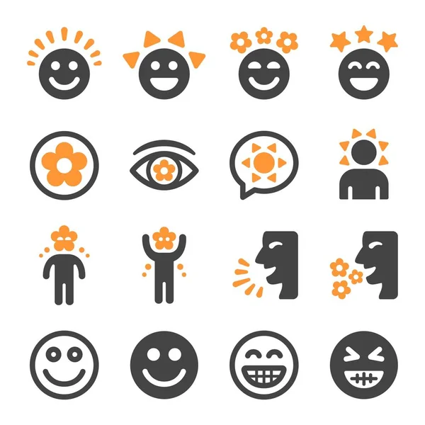 happy emotion icon set,vector and illustration