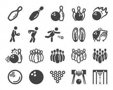 bowling sport and recreation icon set,vector and illustration clipart