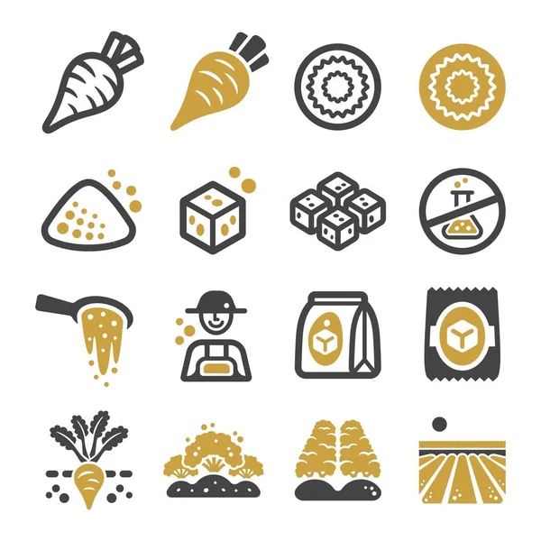 Suikerbieten Product Icon Set Vector Illustratie — Stockvector