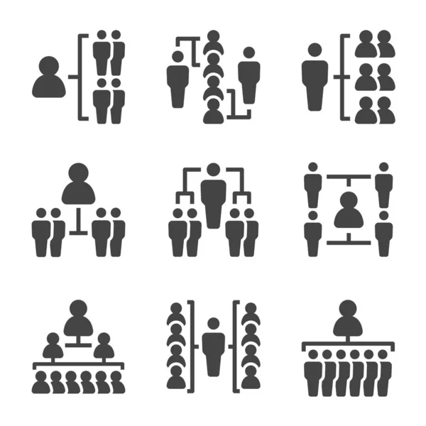 Organigrama Con Conjunto Iconos Personas Vector Ilustración — Vector de stock