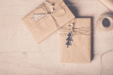 Noel tema. El yapımı hediye Noel ve yeni yıl için.