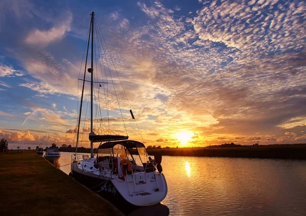 Belo Pôr Sol Holanda — Fotografia de Stock