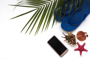 Kopya alanı ile tropikal arka plan seyahat kavramı