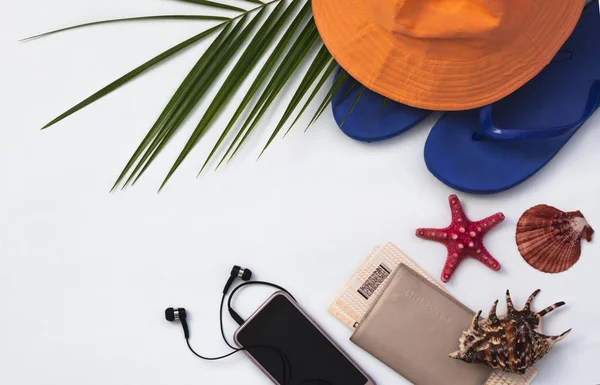 Kopya alanı ile tropikal arka plan seyahat kavramı