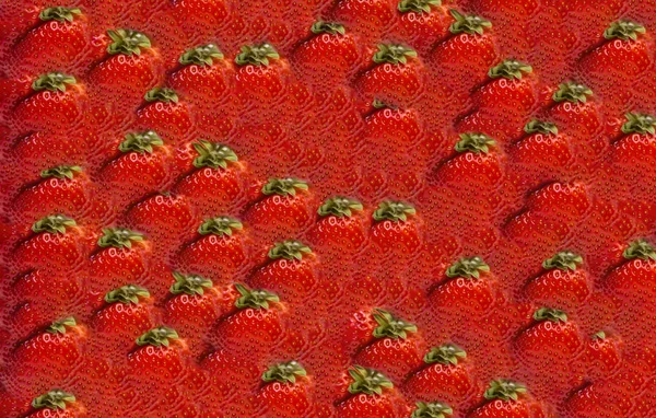 Mogen röd jordgubbs textur, vacker abstrakt bakgrund — Stockfoto