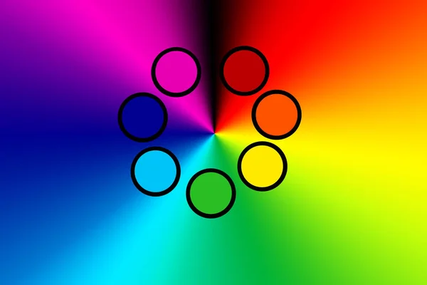De zeven kleuren van de chakra 's, de kleur en energie van de menselijke aura — Stockfoto