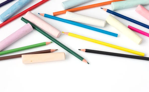 Ceruzák Ceruzák Rajzolása Fehér Alapon — Stock Fotó