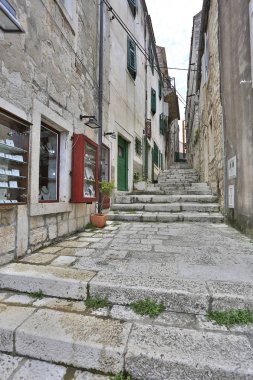 Korcula eski şehrin tarihi merkezi
