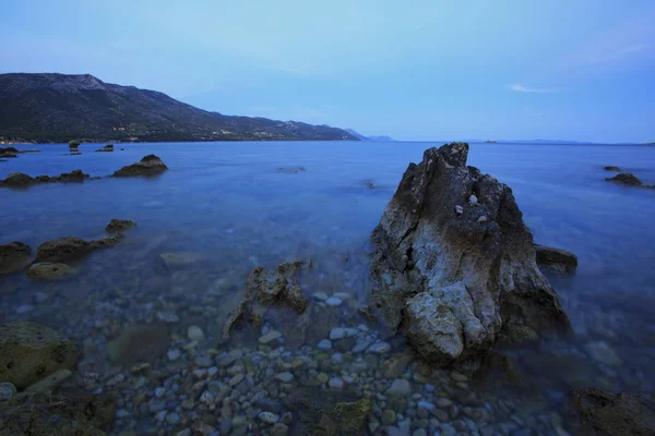 Larga Exposición Del Mar Las Rocas — Foto de Stock