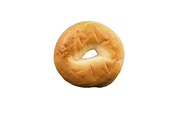 Sima Bagel Közvetlenül Fenti Elszigetelt Fehér Background — Stock Fotó