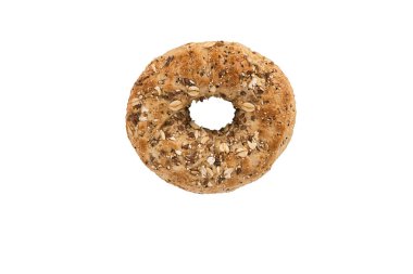 Tahıllı ekmek ekmek, doğrudan yukarıdaki. Beyaz arka plan üzerinde izole.