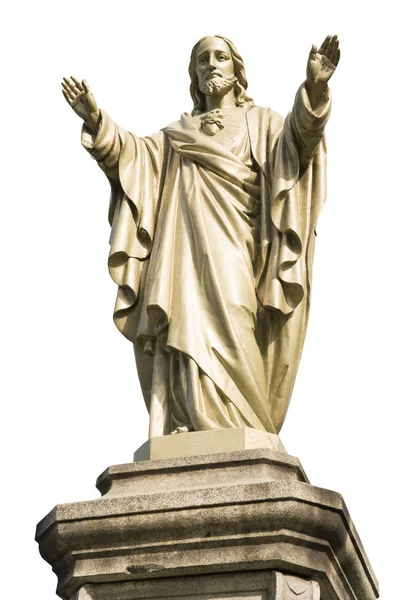 Estatua Jesucristo Aislada Sobre Fondo Blanco Concepto Icono Religioso — Foto de Stock