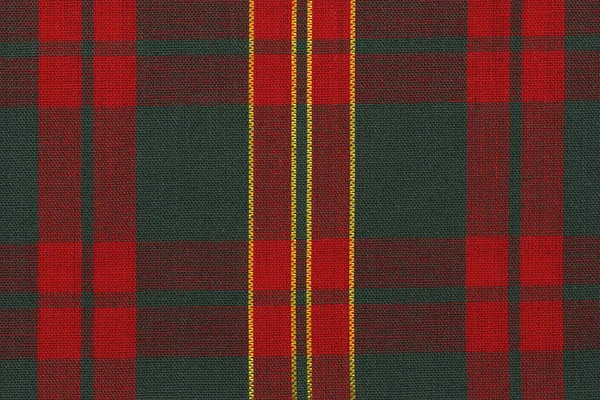 Close Classic Red Green Tartan Fabric Directly — Stock Photo, Image