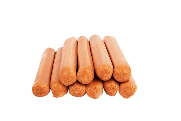 Salsichas Cachorro Quente Isoladas Fundo Branco Corta — Fotografia de Stock