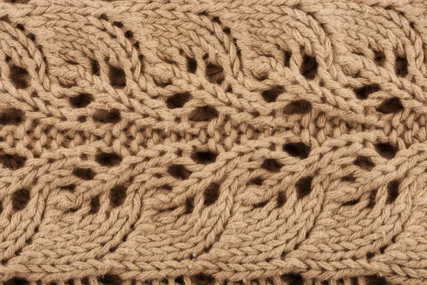 Close Beige Knitted Sweater Background Desain Busana Makro — Stok Foto