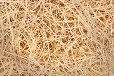 Doğal saman dokusunun arka planında üst görünüm. Metniniz için alan kopyalama.