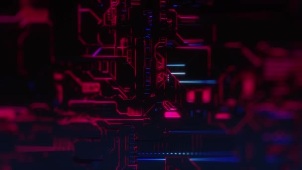 Cyber Tech fond numérique, coloré avec des lignes lumineuses au néon animées .