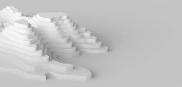 Boş Space_White ile Düşük poli 3d Manzara Adası İllüstrasyon