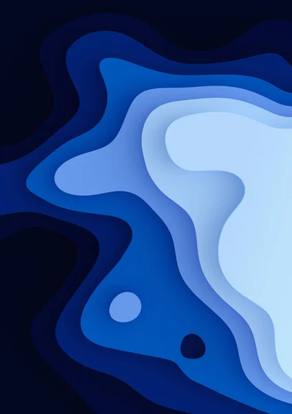 Soyut Kağıt Kesme Landscape_Blue Gradient ile Dikey A4 illüstrasyon
