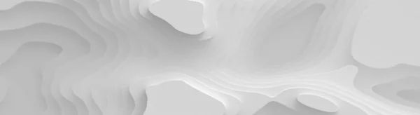 Brede illustratie met lage poly 3D Landscape_White — Stockfoto