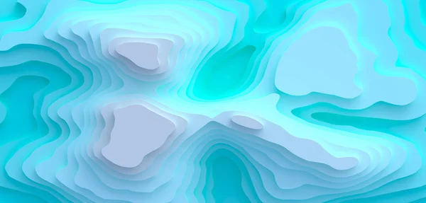 Illustration avec Poly 3D Paysage Découpe de papier Style _ Blue Iceberg — Photo