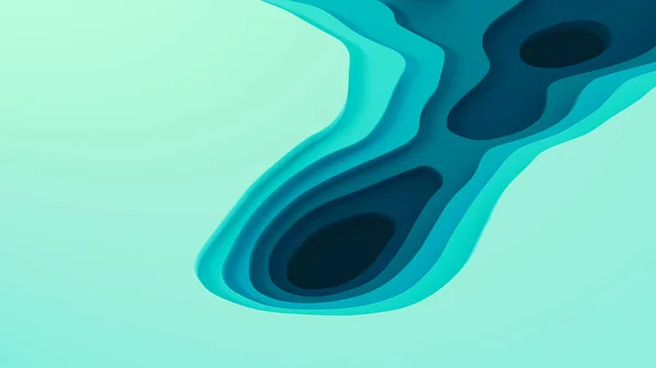 Düşük poli 3d Peyzaj Kağıt kesme Style_Iceberg Mavi ile İllüstrasyon