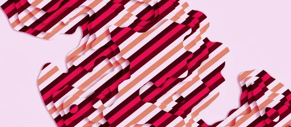 Beyaz Arka Plan üzerine soyut geometrik desen_Pembe Kırmızı Çizgiler