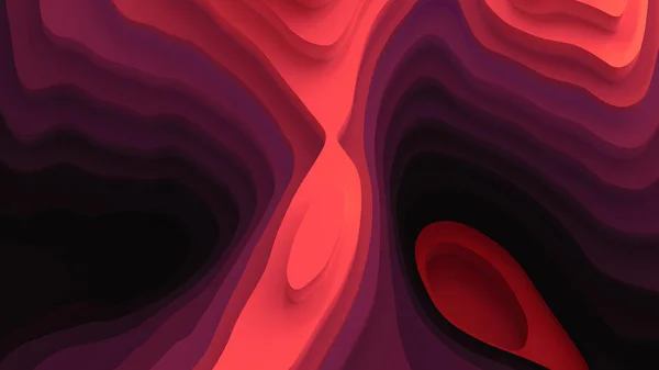 Illustration colorée à faible poly 3D Paysage Découpe de papier Couche Style _ Purple Red Gradient — Photo