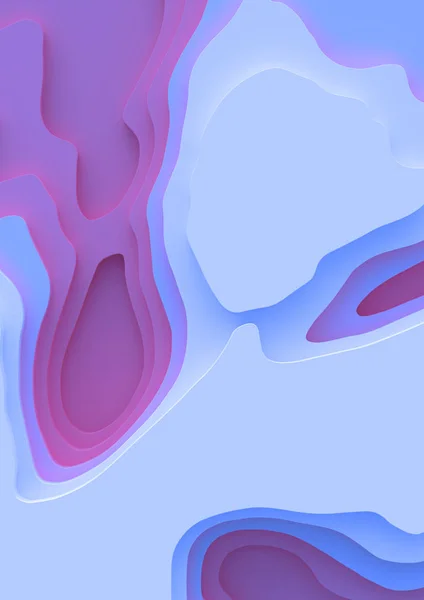 Düşük poli 3d Peyzaj Kağıt kesme Style_Purple Gradient ile Dikey A4 afiş