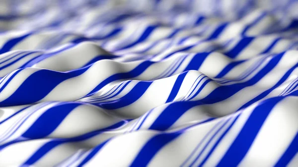 Beyaz ve mavi nane şekeri levha bir resim. mavi ve beyaz çizgili dalgalı arka plan ve Alan Derinliği, makro.