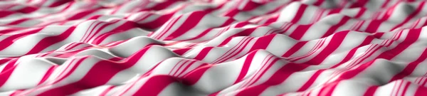 Beyaz ve pembe nane şekeri levha bir resim. pembe ve beyaz çizgili ve Alan Derinliği, makro, geniş afiş panoramik ile dalgalı arka plan.