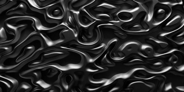 Візуальне Мистецтво Фон Психоделічною Рідкою Поверхнею Чорного Металу Матовою Текстурою — стокове фото