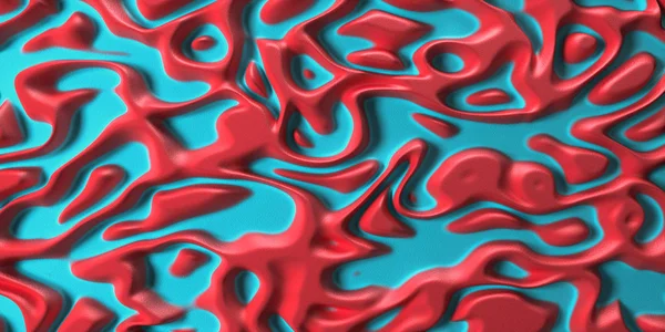 Psychedelic Tribal Sıvı Yüzey Yaşayan Mercan ve Mavi doku ile 3d Görsel sanatlar arka plan.