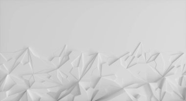 Düşük poli buz bloğu geometrisi ile arka plan illüstrasyon, yatay boş alan ile saf beyaz.