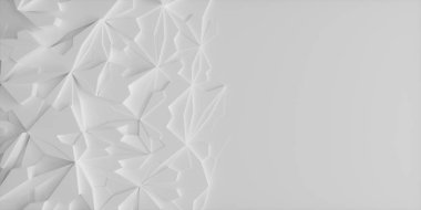 Düşük poli buz bloğu geometrisi ile arka plan illüstrasyon, dikey boş alan ile saf beyaz.