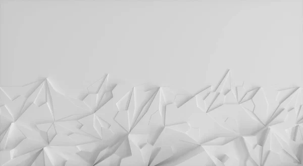 Düşük poli buz bloğu geometrisi ile arka plan illüstrasyon, yatay boş alan ile saf beyaz.