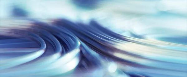 Rendering Von Reflektierendem Metalldraht Blauviolette Farbe Geringe Schärfentiefe Panorama Stockbild