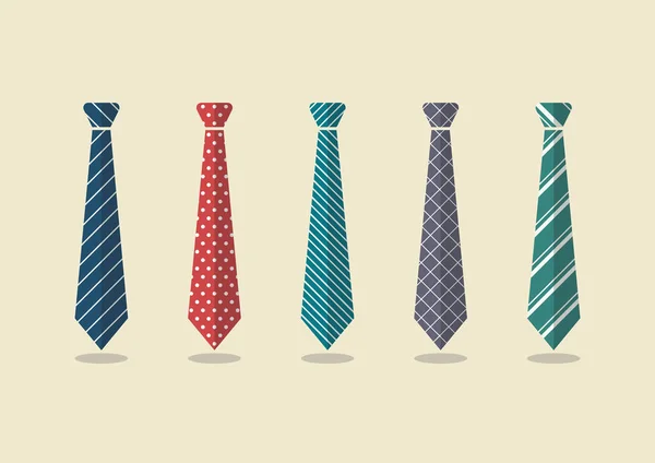 一套不同的领带 矢量插图 — 图库矢量图片