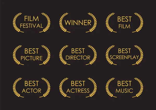 Laurel Prijs Teken Film Awards Vectorillustratie — Stockvector
