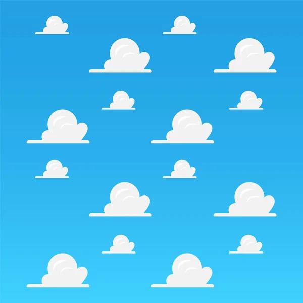 Blauwe Hemel Met Witte Wolken Patroon — Stockvector