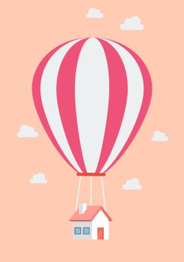 Balon evi vektör çizim. afiş tasarımı