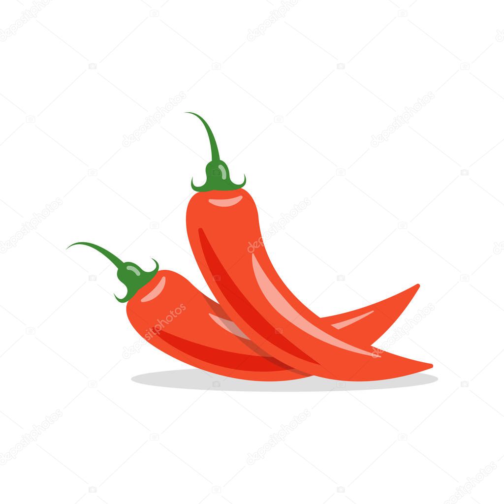 Chili pepper vector illustration. Flat style design isolated on white background
